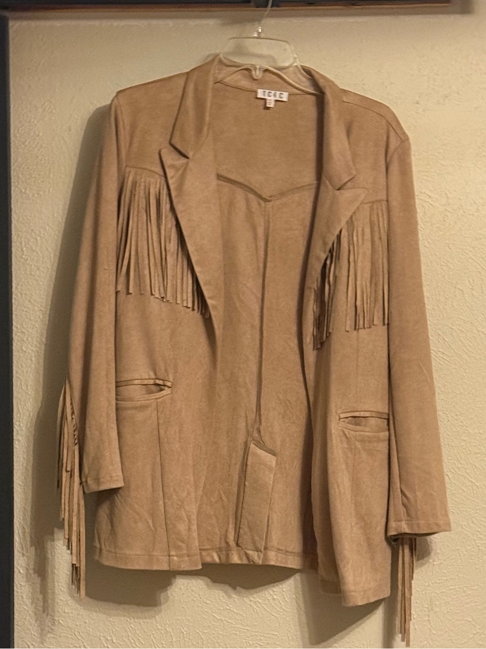 TCEC Tan Suede Fringe Jacket